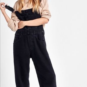 Free People Ziggy Denim Black Overalls